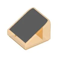 Brick Sloped 30° 1 x 1 x 2/3 with Silver Surface Print / Trans-Orange