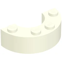 Brick Round Corner 2 x 4 without Stud Notches / White
