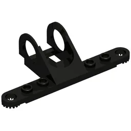 Technic Steering Rack Top - Modified 1 x 8 Technic Plate with Toothed Ends / Black