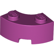 Lego Brick Round Corner 2 x 2 Macaroni with Stud Notch and Reinforced Underside [New Style] / Magenta