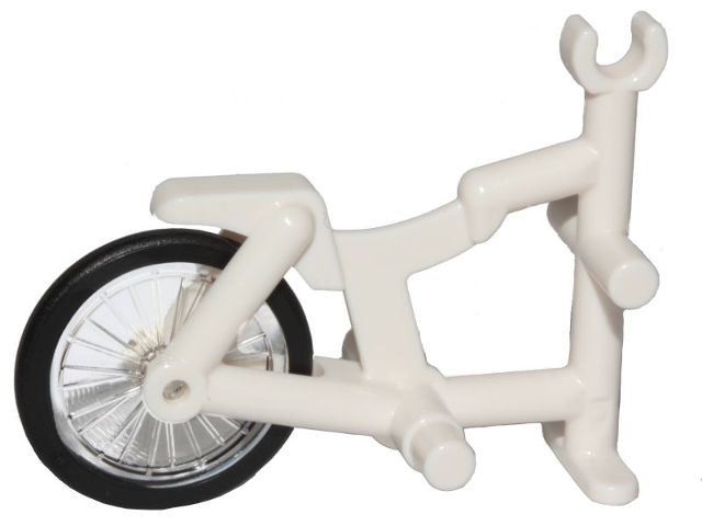 Lego Tricycle Frame with Trans-Clear Bicycle Wheel with Molded Black Hard Rubber Tire (50015 / 92851pb01)