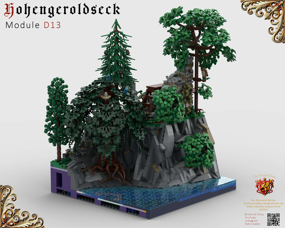 Lego D13 Castle Hohengeroldseck - Tower ruins on the cliff (Landscape Expansaion 1)