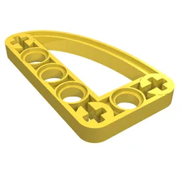 Technic Beam 3 x 5 L-Shape with Quarter Ellipse Thin / Yellow
