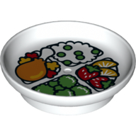 Lego Duplo Dish with Chicken Leg, Rice, Fruit, and Broccoli Print