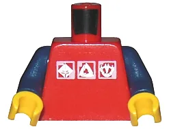Torso Gravity Games with 3 White & Silver Logos Pattern / Dark Blue Arms / Yellow Hands