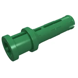 Technic Pin Long with Friction Ridges Lengthwise and Stop Bush [3 Lateral Holes, Big Pin Hole] / Green