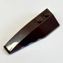 Brick Wedged, Curved 6 x 2 Left, Smooth Inner Walls / Dark Brown