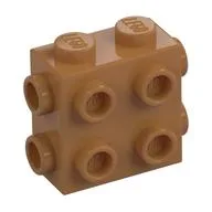 Brick Special 1 x 2 x 1 2/3 with 8 Studs on 3 Sides / Medium Nougat