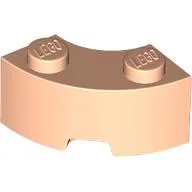 Brick Round Corner 2 x 2 Macaroni with Stud Notch and Reinforced Underside [New Style] / Light Nougat
