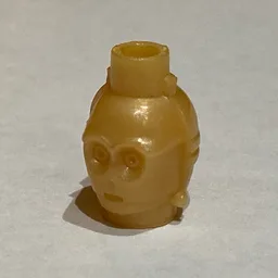 Pen Bead, Head, C-3PO / Pearl Light Gold