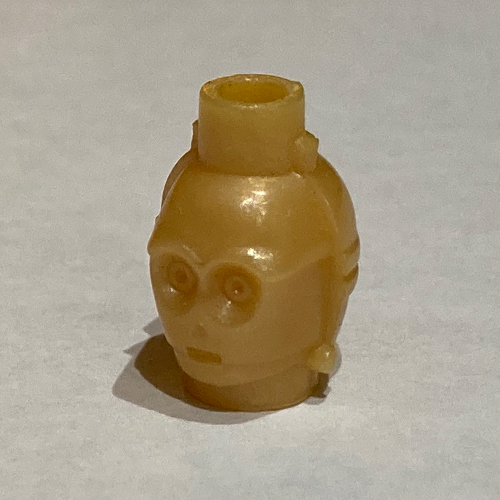 Lego Pen Bead, Head, C-3PO / Chrome Gold