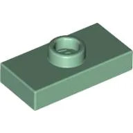 Plate Special 1 x 2 with 1 Stud without Groove (Jumper) / Sand Green