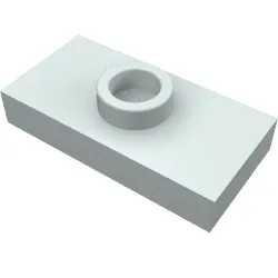 Plate Special 1 x 2 with 1 Stud with Groove and Inside Stud Holder (Jumper) / Light Aqua
