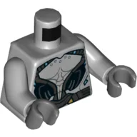Torso Armor, Black and Dark Bluish Gray Plates, Belt Print, Light Bluish Gray Arms, Dark Bluish Gray Hands / Light Bluish Gray