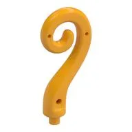 Animal Body Part / Plant, Tail / Vine Curled with Bar / Bright Light Orange