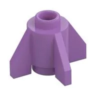 Brick Round 1 x 1 with Fins, Open Stud / Medium Lavender