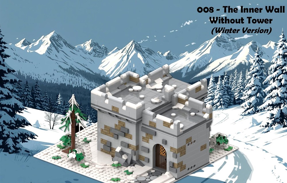 LEGO® / MOC / Brick Creation - Set 008 - The Inner Wall Without Tower - Winter Version