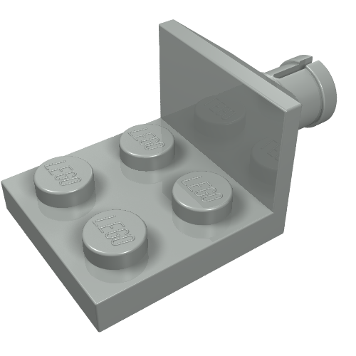 Lego Plate Special 2 x 2 with Helicopter Tail Rotor Holder / Light Gray