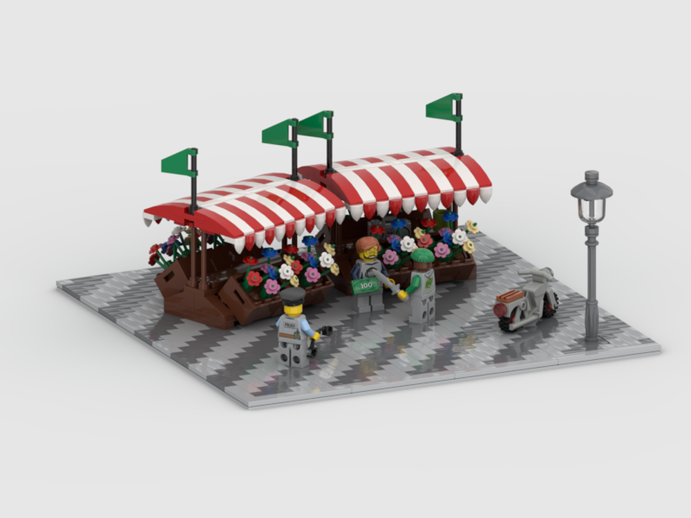 Lego Market stall with robbery