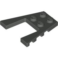 Lego Wedge Plate 4 x 4 with 2 x 2 Cutout / Dark Gray