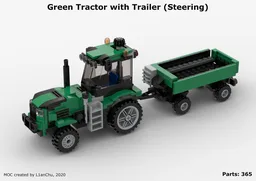 Green Tractor with Trailer