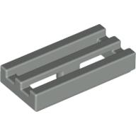 Lego Tile Special 1 x 2 Grille with Bottom Groove / Light Gray