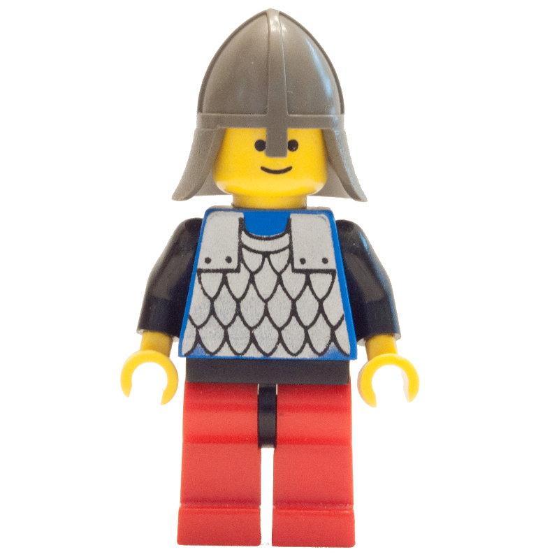 Lego Knight (Scale Mail on Blue) - Black Arms, Red Legs