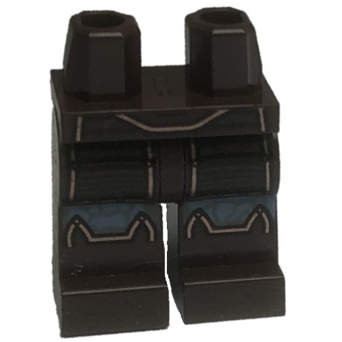 Lego Hips and Dark Brown Legs with Dark Brown Armor, Sand Blue Knees Print / Dark Brown