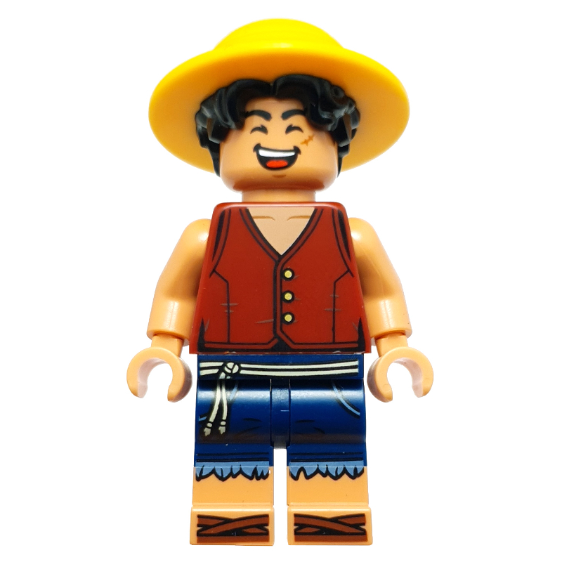 Lego Monkey D. Luffy, Hat, Closed Mouth