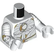 Torso, Light Bluish Grey Wrappings, Gold Crest, Belt Print, White Arms and Hands / White