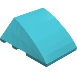 Brick Wedged, Curved 4 x 3 No Studs [Plain] / Medium Azure