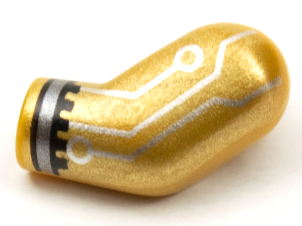 Lego Arm, Left with Cuff and Silver Circuitry Pattern