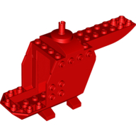 Lego Helicopter Body 4 x 14 x 5 with Top Pin / Red