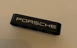 Technic, Liftarm Thick 1 x 5 with White 'PORSCHE' on Black Background Pattern (Sticker) - Set 42096