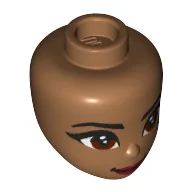 Minidoll Head, Reddish Brown Eyes, Dark Red Lips Print / Medium Nougat