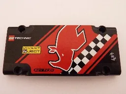 Technic, Panel Plate 5 x 11 x 1 with Rhino Head, 'DIRECT NJECT', 'KEY TEXS', and LEGO TECHNIC Logo Pattern (Sticker) - Set 8041