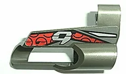 Technic, Panel Fairing # 5 Small Short, Large Hole, Side A with Silver Number 9, Red and Black Pattern (Sticker) - Set 8354