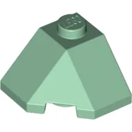 Brick Wedged, Sloped 45° 2 x 2 Corner / Sand Green