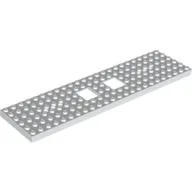Vehicle Base, Train 6 x 24 with Two 2 x 2 Openings and 3 Round Holes Each End / White