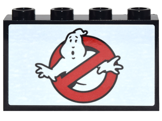 Lego Panel 1 x 4 x 2 with Side Supports - Hollow Studs with Ghostbusters Logo Pattern (Sticker) - Set 71242