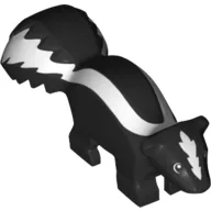 Animal, Skunk with White Fur Print / Black
