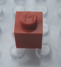 Modulex Brick 1 x 1 with M on Stud