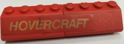 Stickered Assembly 8 x 2 x 1 with 'HOVERCRAFT' on Red Background Pattern Model Left Side (Sticker) - Set 663