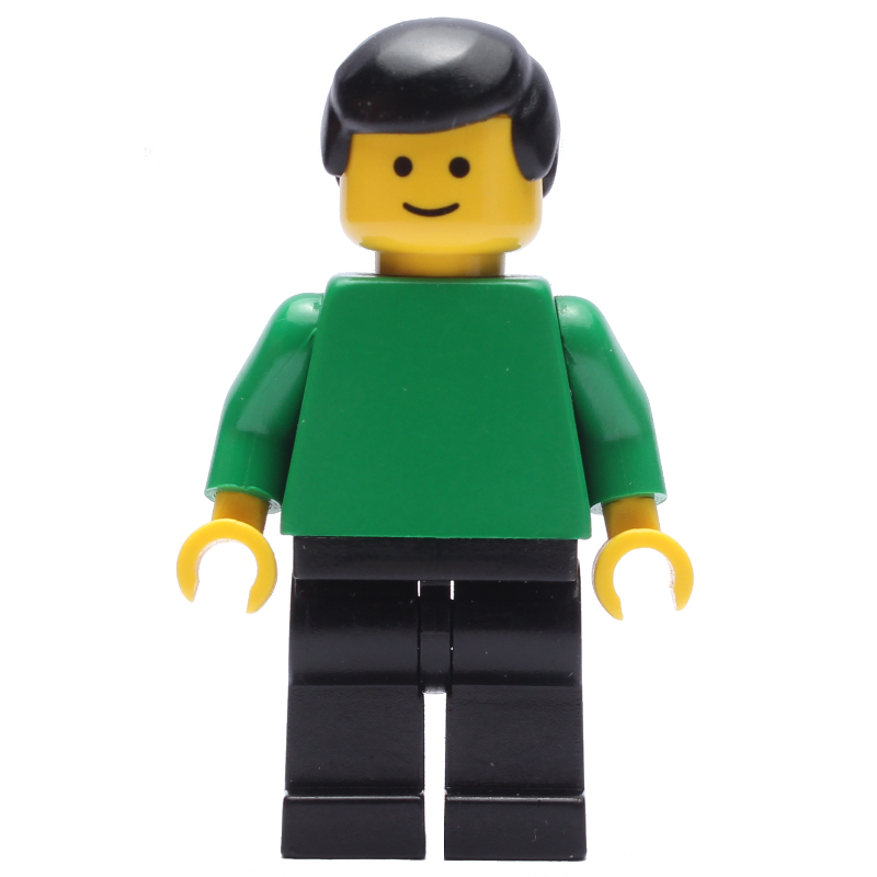 Lego Soccer Referee / Linesmen, Green Torso, Black Legs