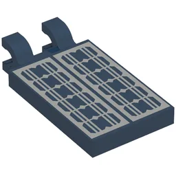 Tile Special 2 x 3 with 2 Clips with Solar Panel Print / Dark Blue