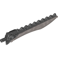 Lego Large Figure Weapon Sword, 11.5L with Sawtooth Back with Flat Silver Blade / Black