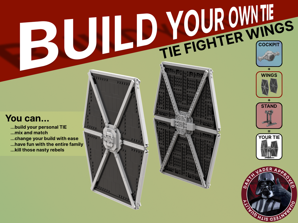 Lego TIE Starfighter Wings - Build Your Own TIE