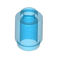 Brick Round 1 x 1 Open Stud / Trans-Dark Blue