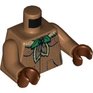 Torso Robe, Green Leaves, Fur Print, Medium Nougat Arms, Reddish Brown Hands / Medium Nougat