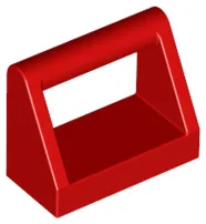 Tile Special 1 x 2 with Handle / Red